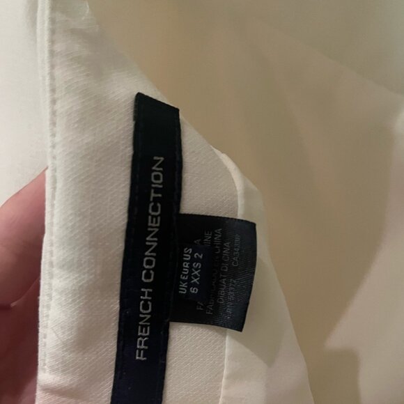 NWOT French connection size xxs us 2 white mini dress sweetheart neck tie back - Picture 12 of 12